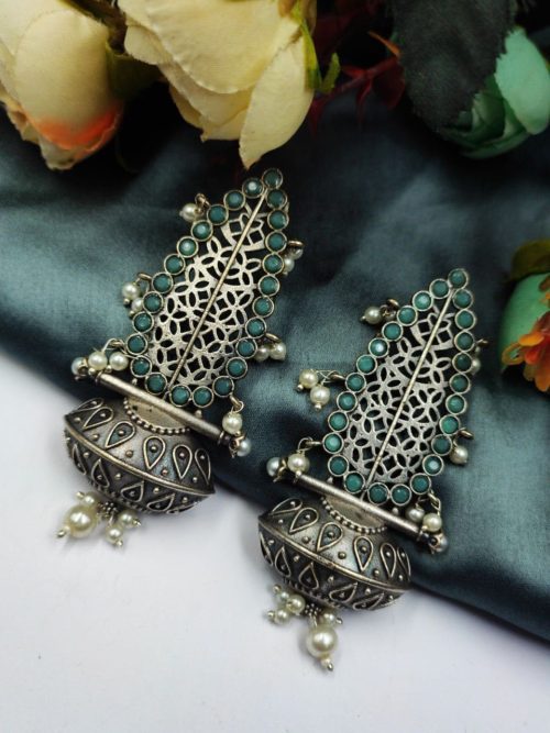 Handcrafted-Oxidised-Silver-Replica-Earrings