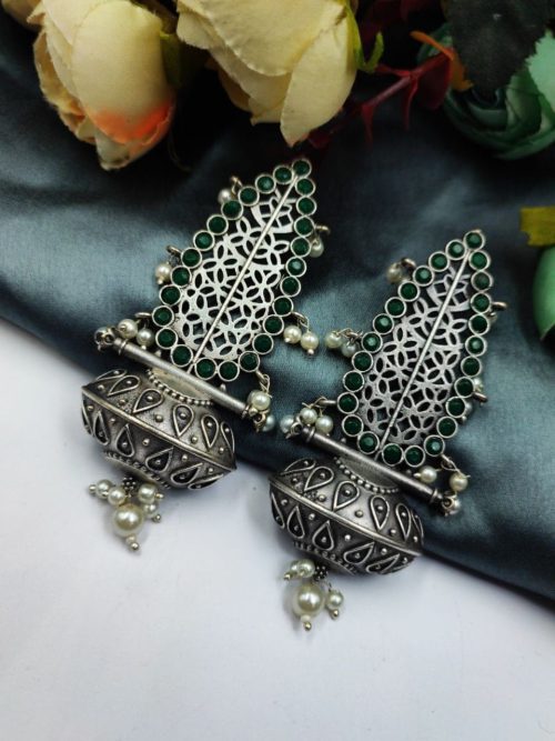Handcrafted-Oxidised-Silver-Replica-Earrings
