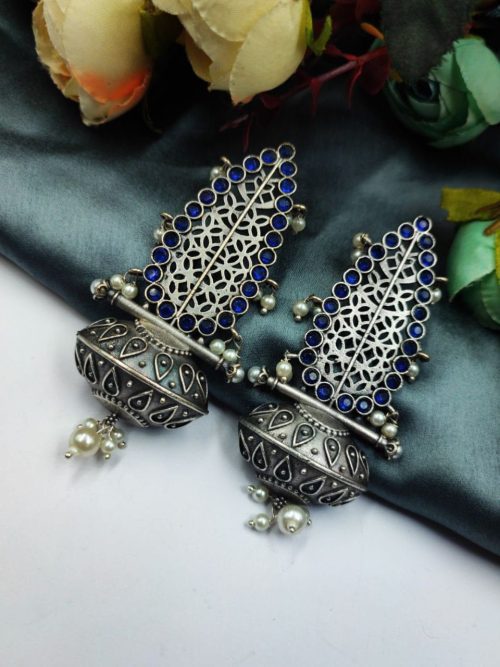 Handcrafted-Oxidised-Silver-Replica-Earrings