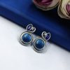 Stud-Earrings-Silver-Replica-Stone-with-Monalisa-Stone