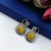 Stud-Earrings-Silver-Replica-Stone-with-Monalisa-Stone