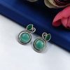 Stud-Earrings-Silver-Replica-Stone-with-Monalisa-Stone