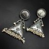 Oxidised-Handmade-Brass-Earrings-with-Kundan-Pearl-Work