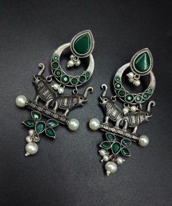 Premium-Quality-Elephant-Design-Silver-Replica-Earrings