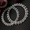 Flower-German-Silver-Oxidised-Bangle