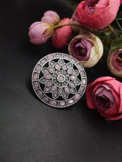 Antique-Silver-Replica-Stone-Work-Adjustable-Rings-For-Girls