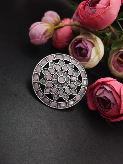 Antique-Silver-Replica-Stone-Work-Adjustable-Rings-For-Girls