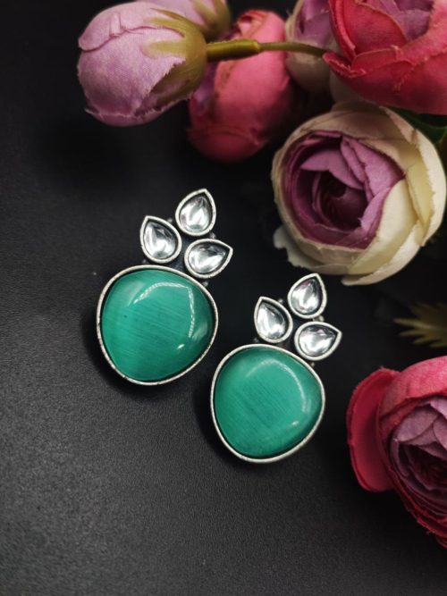 Premium-Quality-Monalisa-Silver-Replica-Stud-Earrings