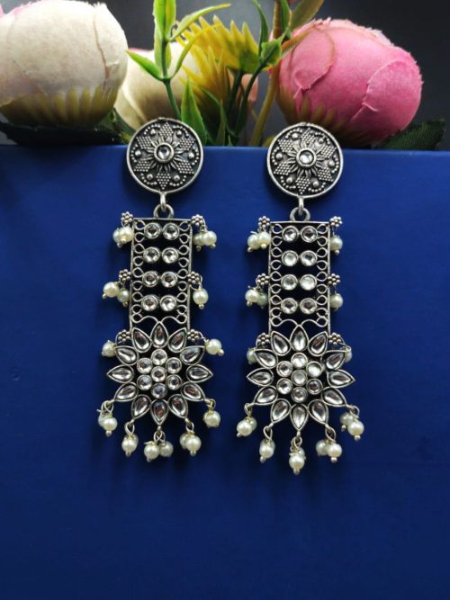Designer-Oxidised-Silver-Look-aLike-Dangler-Earrings