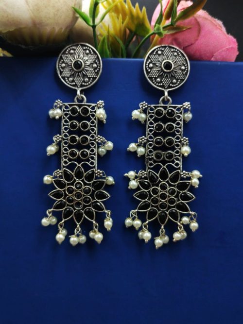 Designer-Oxidised-Silver-Look-aLike-Dangler-Earrings