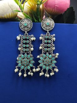 Designer-Oxidised-Silver-Look-aLike-Dangler-Earrings