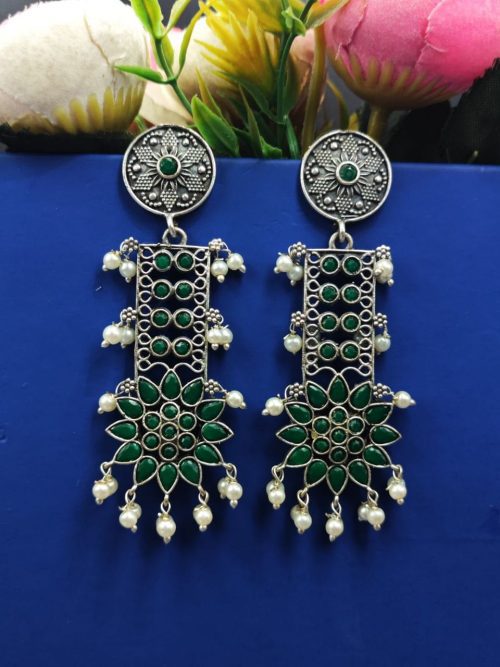 Designer-Oxidised-Silver-Look-aLike-Dangler-Earrings