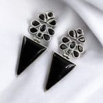 Bulk 64 Designer Monalisa Silver Replica Dangler Earrings | Best Party-wear Jewelry - "Black"