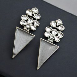 Designer Monalisa Silver Replica Dangler Earrings | Party-wear Jewelry