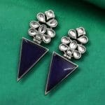 Designer Monalisa Silver Replica Dangler Earrings | Best Party-wear Jewelry - "Amethyst"