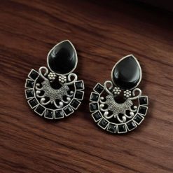 Silver Replica Monalisa Stone Stud Earrings - Premium Quality Jewellery