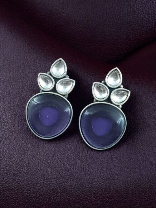 Premium Quality Monalisa Silver Replica Stud Earrings - Image 9