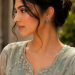Oxidised Rose Earrings | Affordable Silver Replica Stud For Girls