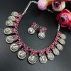 Premium-Quality-Silver-Look-Like-Replica-Peacock-Necklace-Set