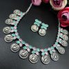 Premium-Quality-Silver-Look-Like-Replica-Peacock-Necklace-Set