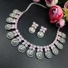 Premium-Quality-Silver-Look-Like-Replica-Peacock-Necklace-Set