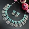 Premium-Quality-Silver-Look-Like-Replica-Peacock-Necklace-Set