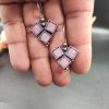 Oxidised-Stone-Hook-Earrings-Daily-Wear-Silver-look-alike-Earrings