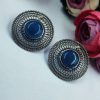 Silver-Replica-Earrings-Monalisa-Stone-Stud-For-Daily-Wear