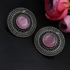 Silver-Replica-Earrings-Monalisa-Stone-Stud-For-Daily-Wear