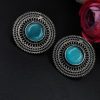 Silver-Replica-Earrings-Monalisa-Stone-Stud-For-Daily-Wear
