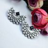 Oxidised-Stud-Earrings-Silver-Look-alike-Light-Weight-Earring