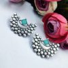 Oxidised-Stud-Earrings-Silver-Look-alike-Light-Weight-Earring