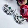 Oxidised-Stud-Earrings-Silver-Look-alike-Light-Weight-Earring