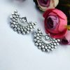 Oxidised-Stud-Earrings-Silver-Look-alike-Light-Weight-Earring