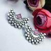 Oxidised-Stud-Earrings-Silver-Look-alike-Light-Weight-Earring