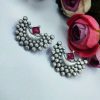 Oxidised-Stud-Earrings-Silver-Look-alike-Light-Weight-Earring