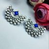 Oxidised-Stud-Earrings-Silver-Look-alike-Light-Weight-Earring