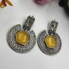 Traditional-Silver-Replica-Earrings-Monalisa-Stone