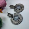 Traditional-Silver-Replica-Earrings-Monalisa-Stone