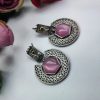 Traditional-Silver-Replica-Earrings-Monalisa-Stone