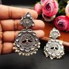 Designer-Tree-Earrings-In-Oxidized-Silver-Replica-Polish-For-Girls