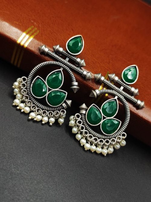 Designer-Oxidised-Silver-Look-aLike-Dangler-Earrings