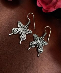 German Silver Casual Wear Hook Earrings For Girls