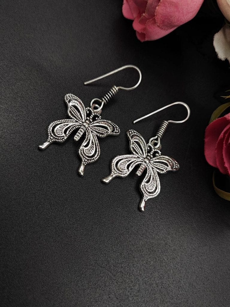 German Silver Casual Wear Hook Earrings For Girls