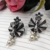 Silver-Replica-Peacock-Stud-Earrings-Silver-Look-aLike-jewelry