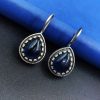 Premium-Quality-Silver-Replica-Monalisa-Stone-Hook-Earrings