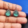 Premium-Quality-Silver-Replica-Monalisa-Stone-Hook-Earrings