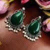 Stone-Stud-Earrings-Silver-Replica-Monalisa-Stud-Pearl-Beads