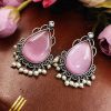 Stone-Stud-Earrings-Silver-Replica-Monalisa-Stud-Pearl-Beads