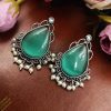 Stone-Stud-Earrings-Silver-Replica-Monalisa-Stud-Pearl-Beads